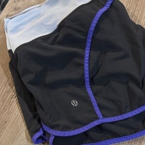 Lululemon Athletica Black Purple Athletic Shorts